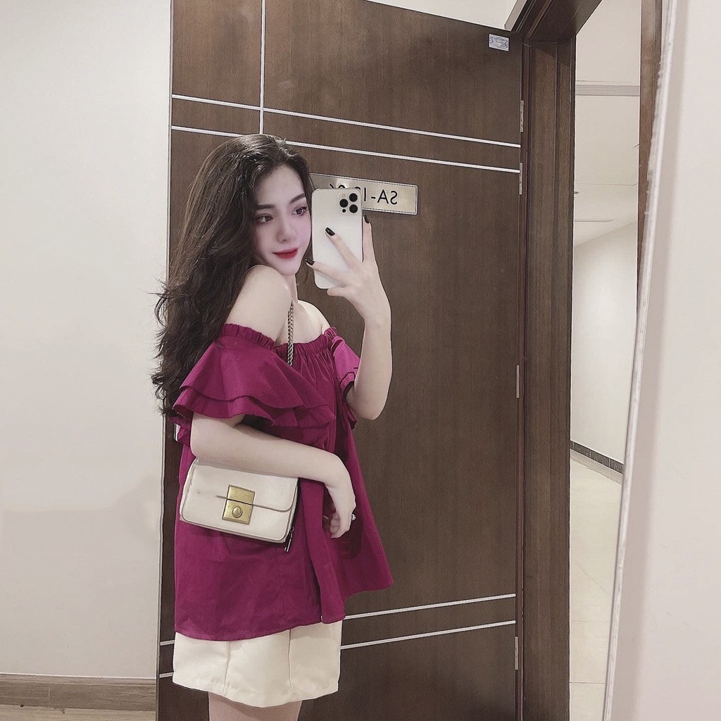 Set Trễ Vai Cánh Tiên Hồng Xanh Mix Quần Tacta Cực Xinh | BigBuy360 - bigbuy360.vn