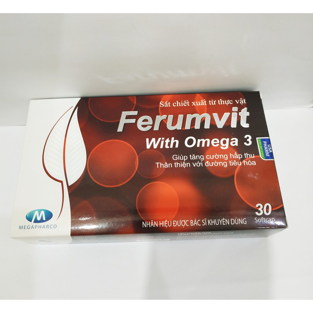 Viên Uống Bổ Máu Ferumvit - Bổ Sung Sắt Cho Người Thiếu Máu - Không Gây Táo Bón - Nguyên Liệu Nhập Khẩu - Hộp 30 Viên