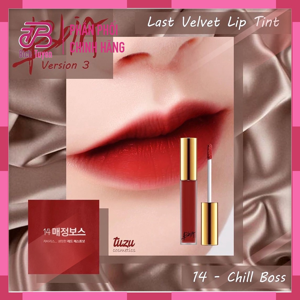 Màu 14 Son Bbia Last Velvet Lip Tint #14 Chill Boss - Son BBIA LAST VELVET LIP TINT VER 3 màu 14 màu 14 Đỏ Lạnh Ánh Cam