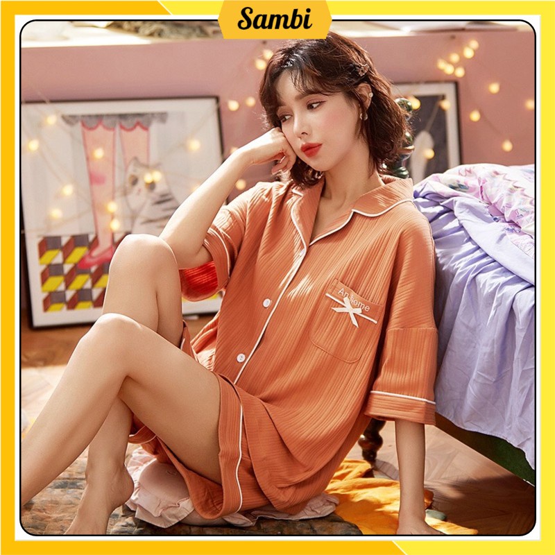 Đồ bộ Pijama nữ áo cộc tay quần đùi chất cotton cao cấp mới nhất mùa hè | BigBuy360 - bigbuy360.vn