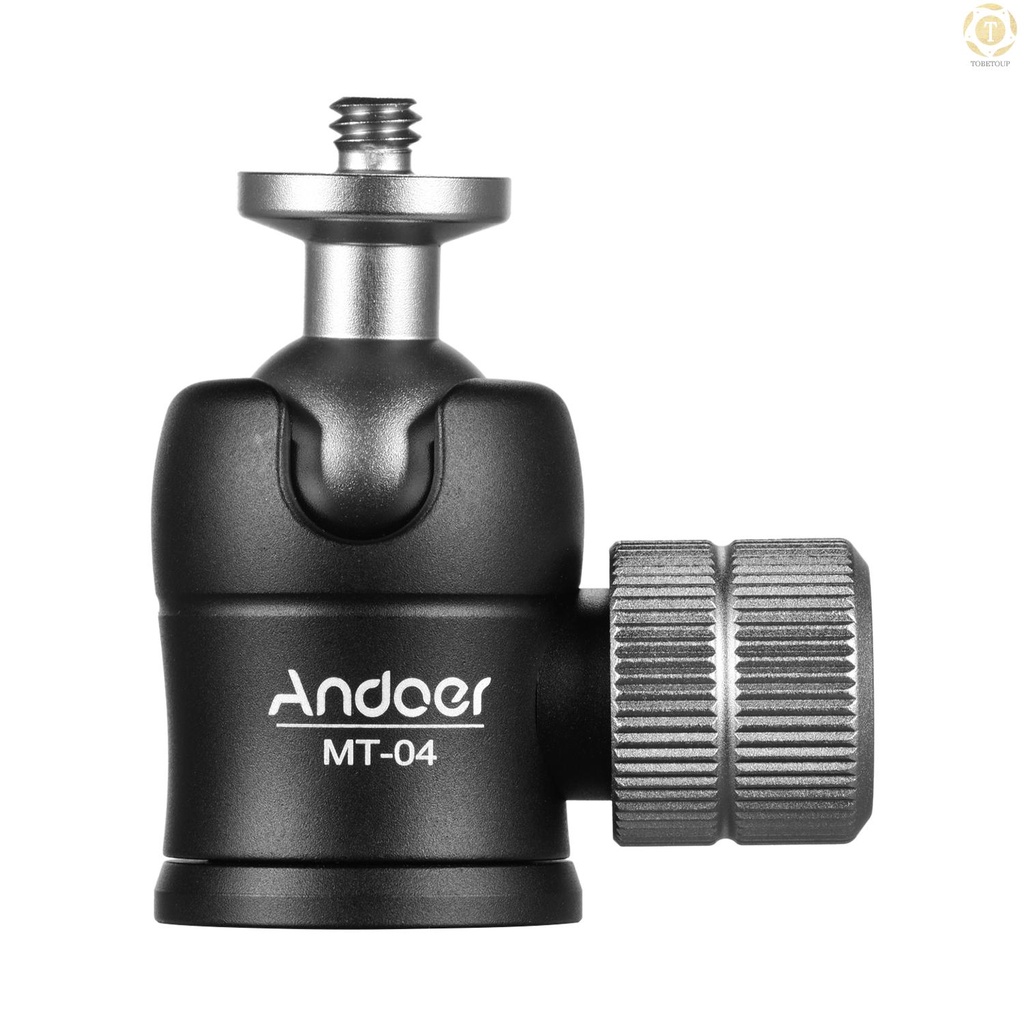 Đầu bi Andoer MT-04 Mini xoay 360 độ có vít 1/4 tiêu chuẩn gắn đèn máy ảnh DSLR toàn cảnh vào giá đỡ ba chân/một chân