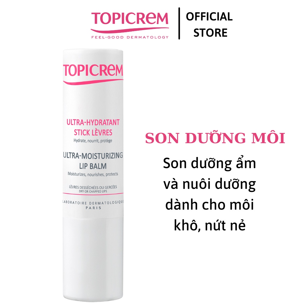 Son dưỡng môi - TOPICREM Ultra-Moisturizing Lip Balm 4g [Nhập Khẩu Chính Hãng]