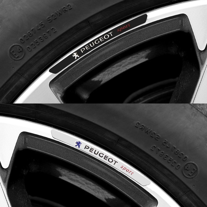 Miếng Dán Phản Quang Trang Trí Vành Bánh Xe Hơi Peugeot 3008 207 208 206 508 308 E Expert Rifter 2008 108 408 4008 5008