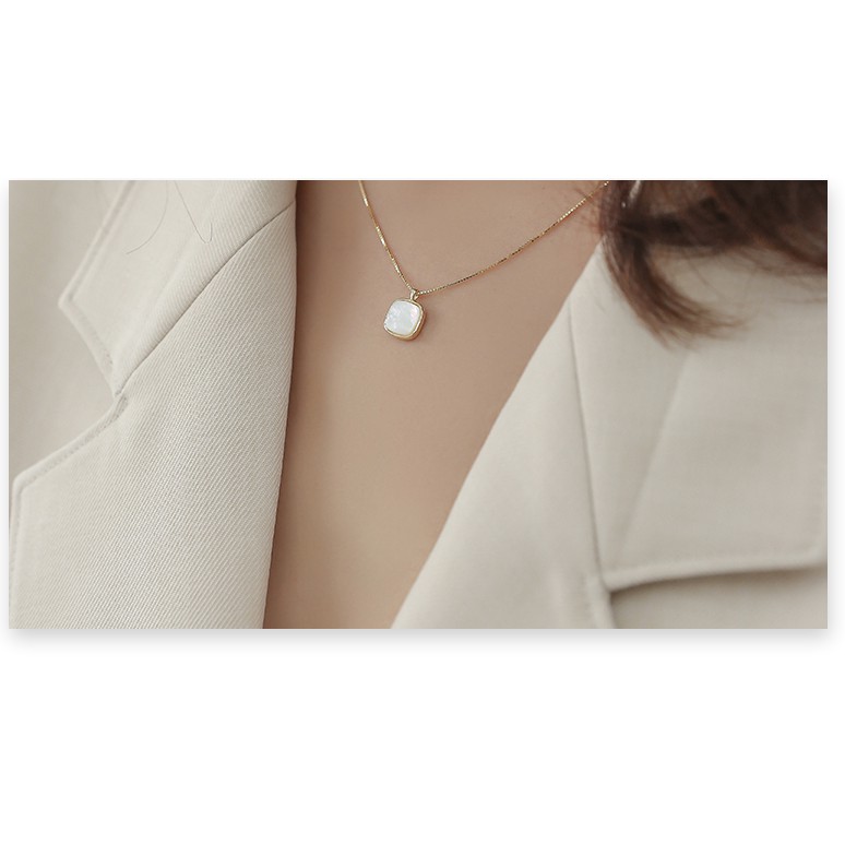 Dây chuyền nữ titan dây trúc 2 mặt đen trắng vuông X1-207- CAM KẾT KHÔNG GỈ, KHÔNG BAY MÀU - BẢO HÀNH 12 THÁNG