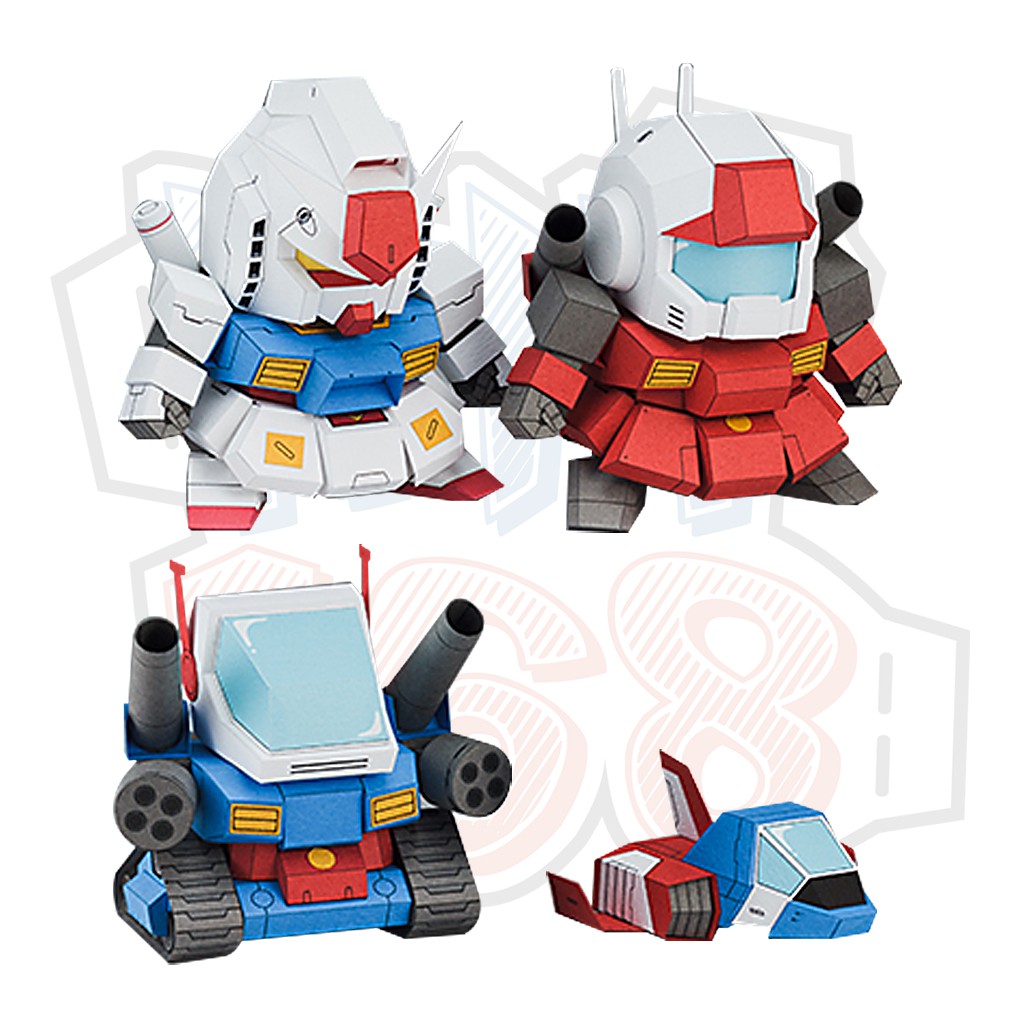 Mô hình giấy Robot chibi mini 5cm Gundam V2