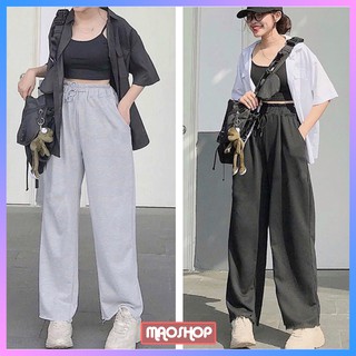 [Mã FASHIONT4WA2 giảm 10K đơn 50K] Quần Ống Rộng Nữ trơn dáng suông phong cách ulzzang Hàn Quốc - Maoshop