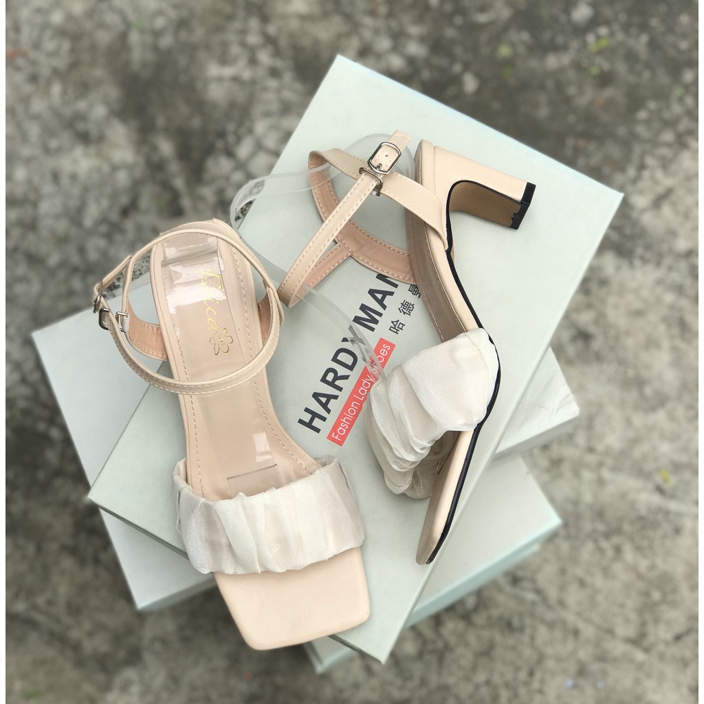 Sandal quai phối lụa