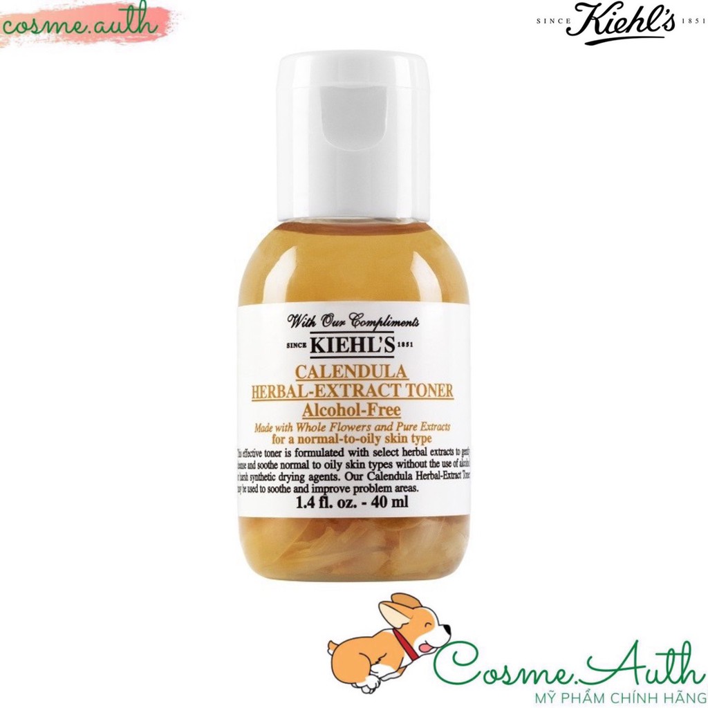 [Size Mini] Nước Hoa Hồng Kiehls , Kiehl’s Calendula Herbal Extract Alcohol / Cucumber Herbal Alcohol Free Toner 40ml