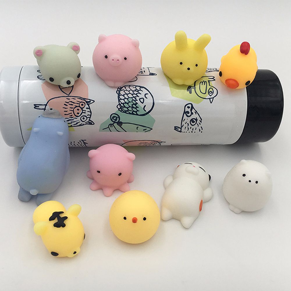 Bộ 10 đồ chơi mochi mini dễ thương vui nhộn giảm căng thẳng cho bé