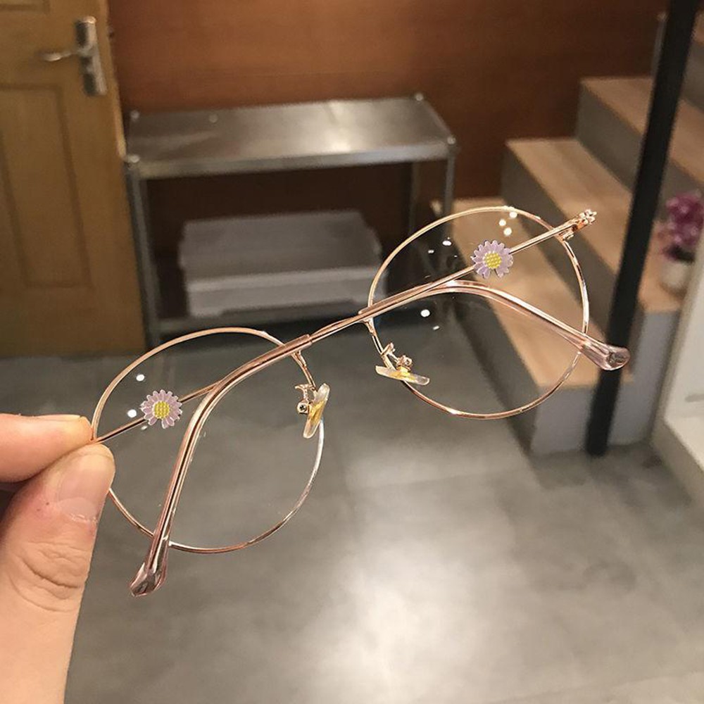 Korean style fashion Heart Daisy Pendant Frame Glass /Anti-blue Glasses for computer