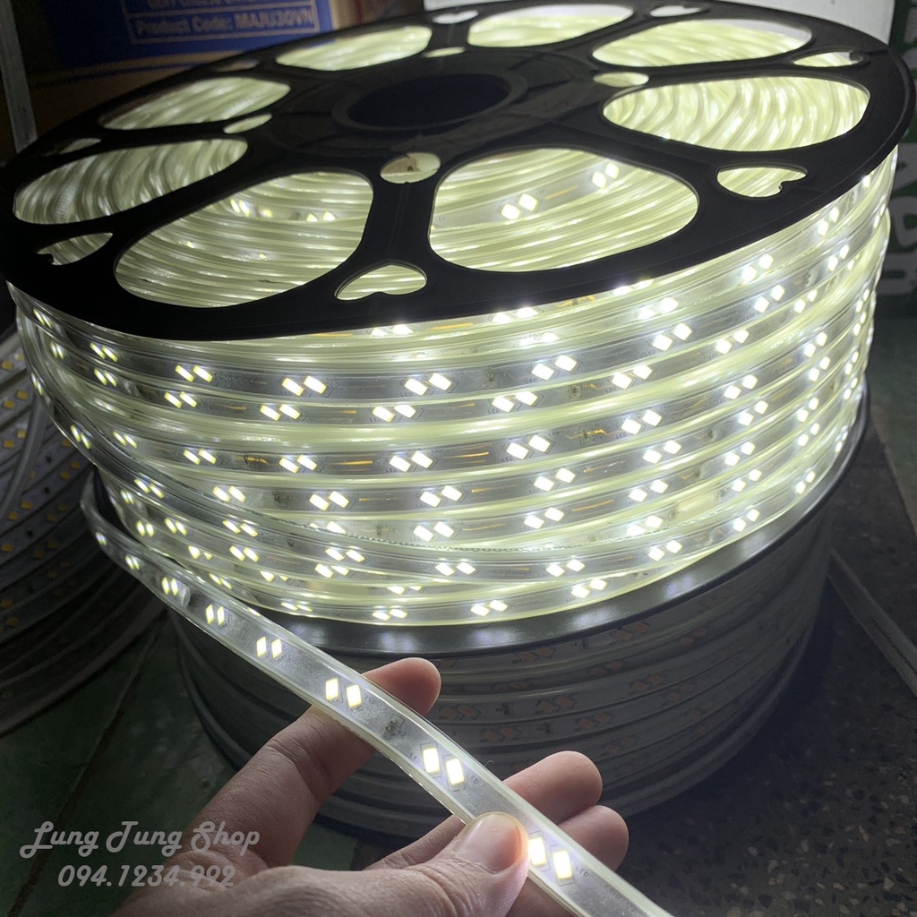 Đèn led dây màu trắng loại đôi 2 bóng siêu sáng chống nước