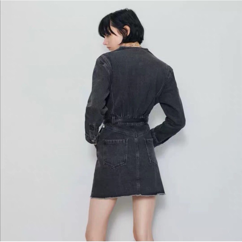 Đầm bò ghi xám Zara