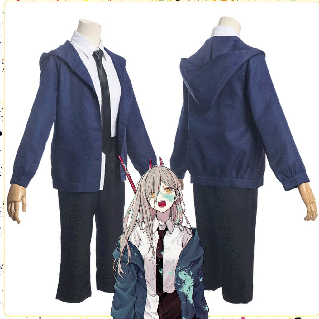 [Hàng order] set trang phục đồ cosplay Power Chainsaw Man áo khoác xanh dương | BigBuy360 - bigbuy360.vn