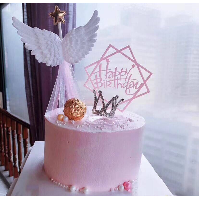 Vương Miện Chữ Happy Birthday Đính Kim Cương Giả Sang Trọng