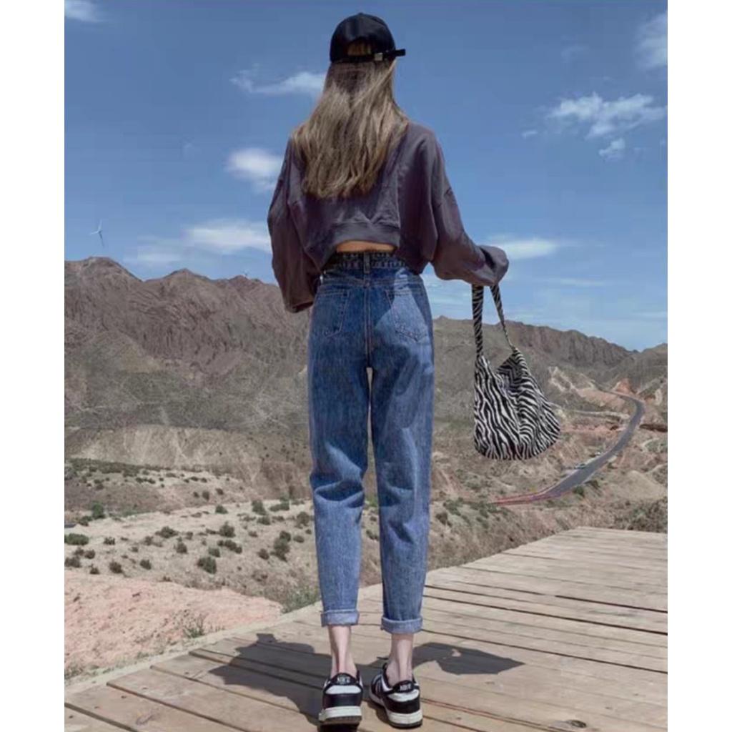 Quần jean bò nữ baggy cạp cao đủ size cực hot 2022 jeanTH | BigBuy360 - bigbuy360.vn