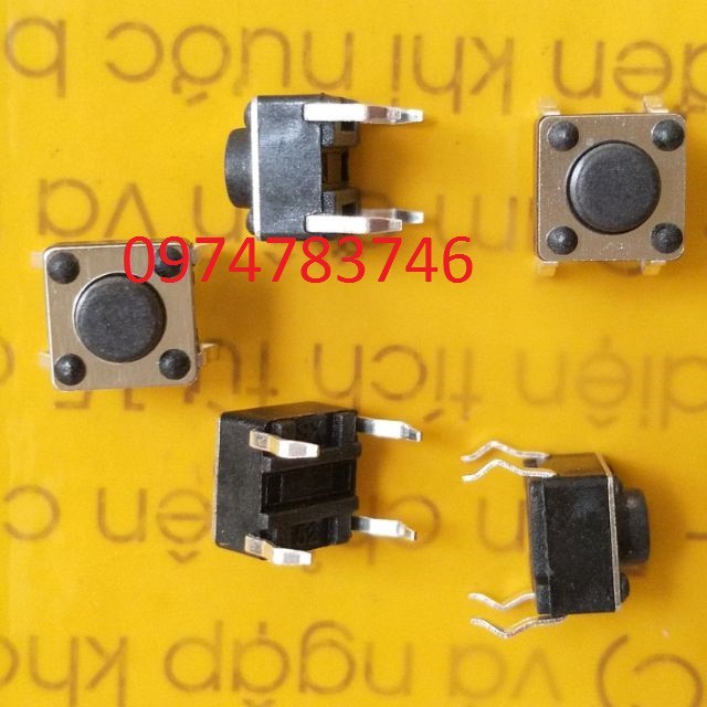 Nút Nhấn 4 Chân Vuông Đen 6x6x5mm