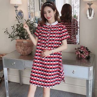 Đầm suông họa tiết cổ sen trắng