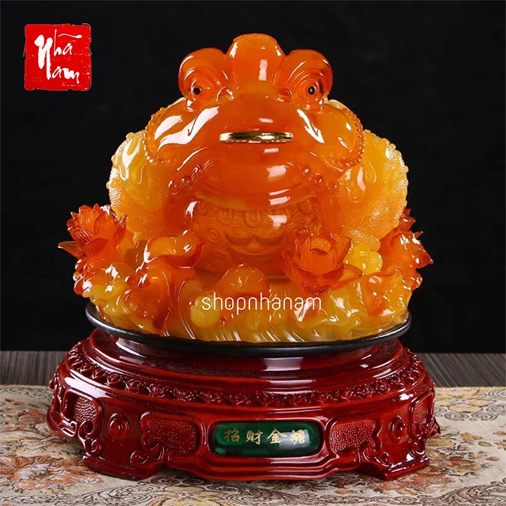 Tượng thiềm thừ ngậm tài cóc tài lộc quà tặng trang trí nhà cửa vật phẩm phong thủy | BigBuy360 - bigbuy360.vn