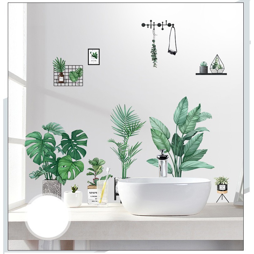 Bộ tranh dán tường CHẬU CÂY CẢNH SIMPLE LIFE - Decal dán tường phòng khách