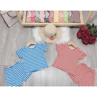 Bộ đồ kẻ sọc hè cho bé gái, bé trai- bộ đồ kẻ sọc tay ngắn cotton cho bé 7-18kg