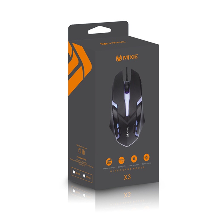 Chuột Gaming Có Dây  USB MIXIE X3 Thiết Kế Tinh Tế Chuột Máy Tính / Đèn LED Nhiều Màu Sắc