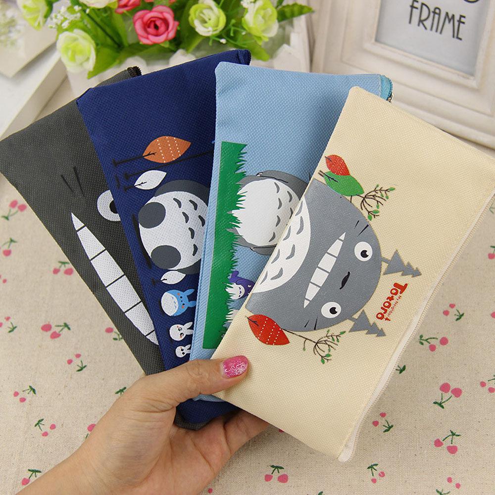 PEWANY Túi Đựng Bút Bằng Vải Oxford Họa Tiết Hoạt Hình Totoro Dễ Thương