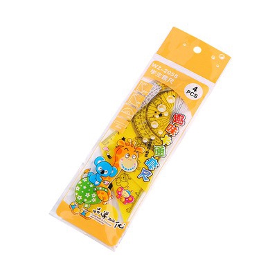 4pcs set【XJJ830】Cartoon ruler learning stationery student  giraffe drawing ruler