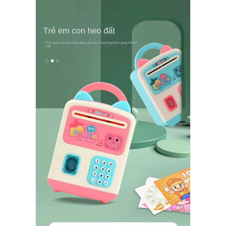 Lon tiết kiệm thông minh cho trẻ em, hộp tiền gửi mật khẩu vân tay tự động, nhận dạng khuôn mặt mở khóa TTD257