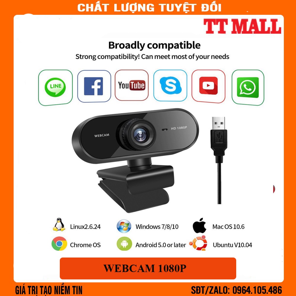 [Mã ELHAMS5 giảm 6% đơn 300K] WEBCAM 1080P CHUYÊN DỤNG CHO HỌC VÀ LÀM VIỆC ONLINE