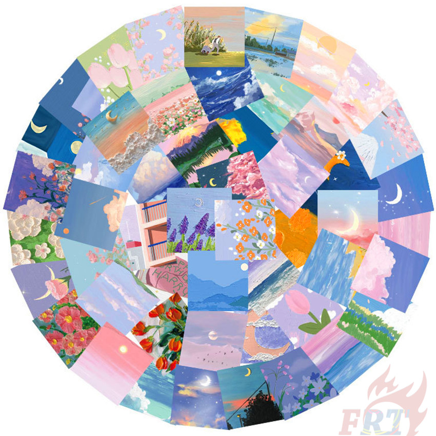 ❉ Beautiful Scenery Series 07 Art Gallery . Oil Paintings Stickers ❉ 56Pcs/Set DIY Fashion Mixed Luggage Laptop Skateboard Doodle Decals Stickers