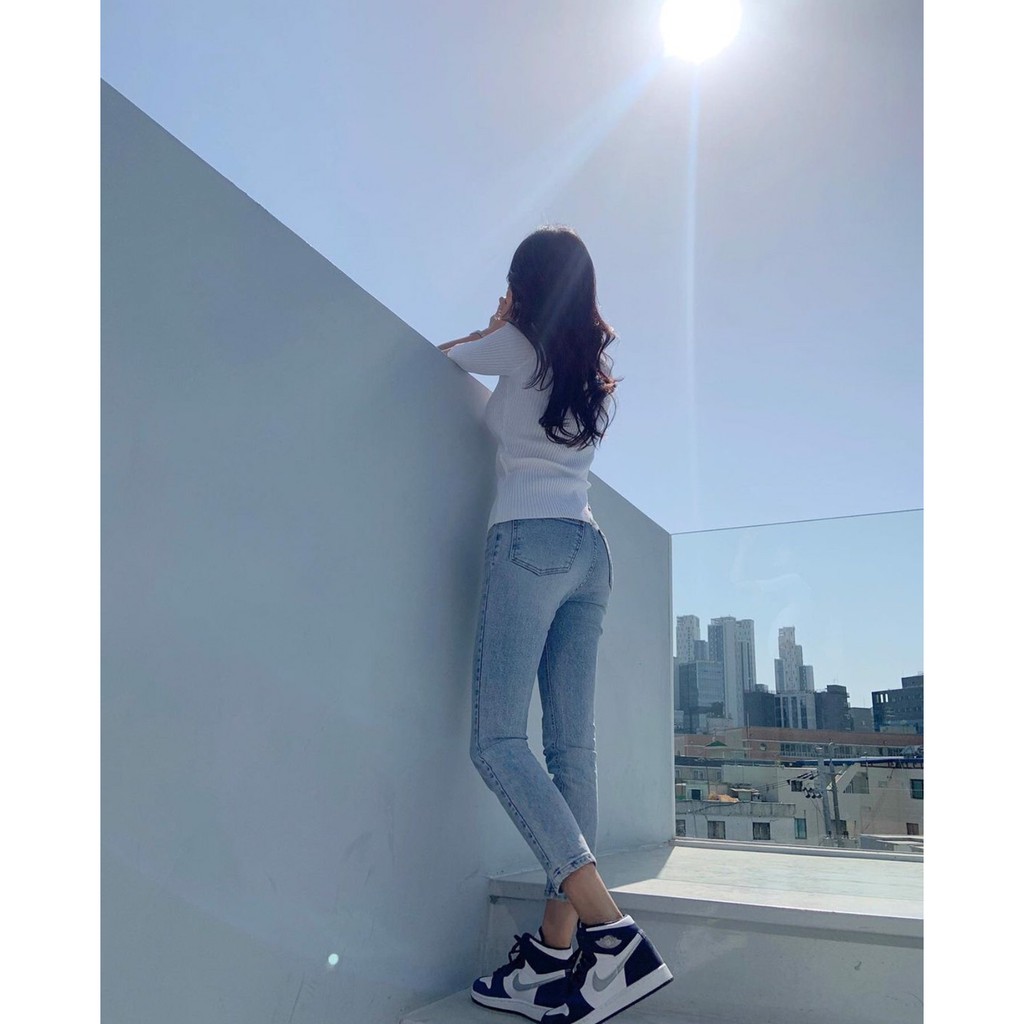 Quần jean skinny nữ lưng cao form hàn tôn dáng