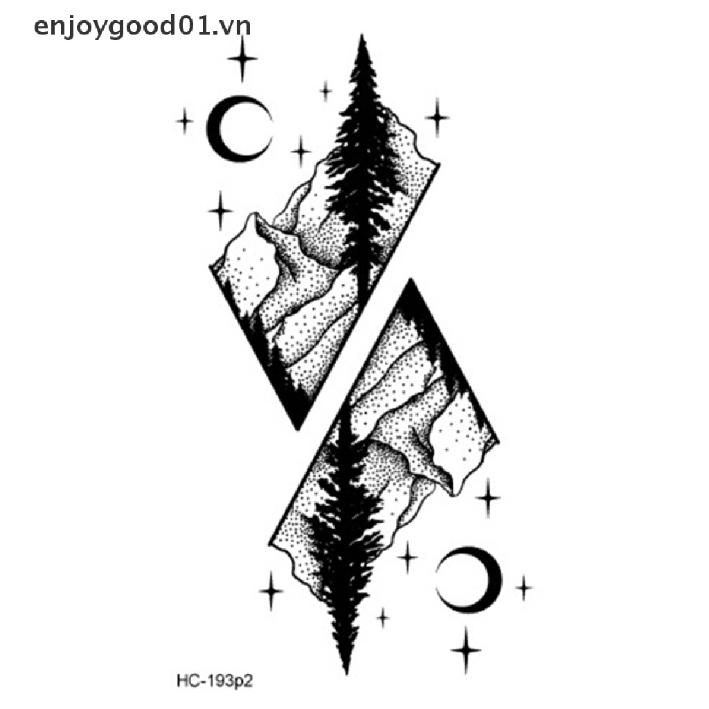 Hình dán giả xăm núi mặt trăng hành tinh sinh thái học Halloween