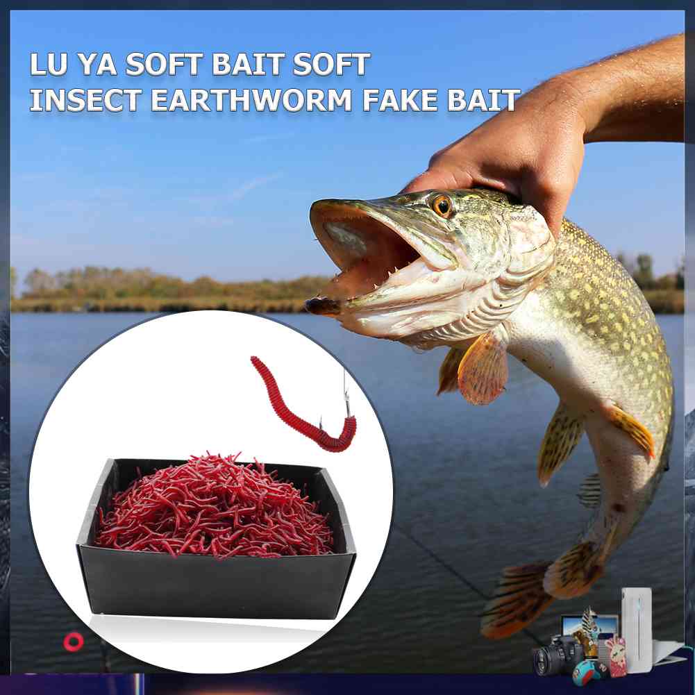 Set 100 / 200 Mồi Giun Giả Mềm 3.5cm Thu Hút Câu Cá Hiệu Quả