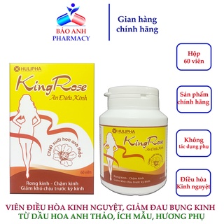 KING ROSE An điều kinh - Viên uống điều hòa kinh nguyệt, giảm đau bụng kinh,  khó chịu, kinh nguyệt không đều, rong kinh
