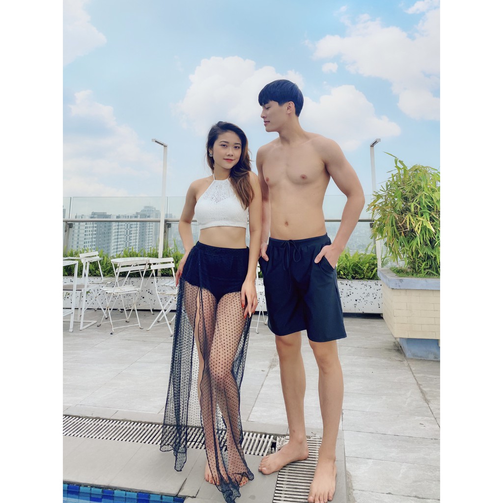 Đồ bơi cặp đôi nam nữ, Hàng Việt Nam Thiết Kế cao cấp .Có size, áo bơi có đệm nâng, và váy quấn