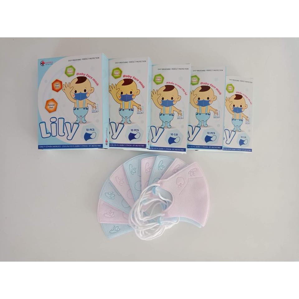 Khẩu Trang Y Tế Lily Cho Bé - Hộp 10 cái | BigBuy360 - bigbuy360.vn