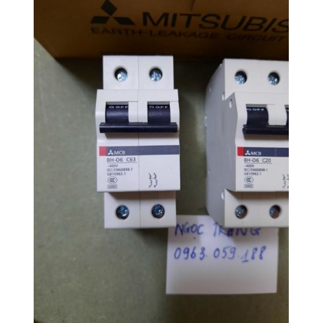 Aptomat 2 Pha Misubishi C20A - C32A - C63A