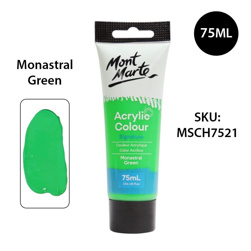 Màu Acrylic Mont Marte 75ml - Monastral Green - Acrylic Colour Paint Signature 75ml (2.54oz) - MSCH7521