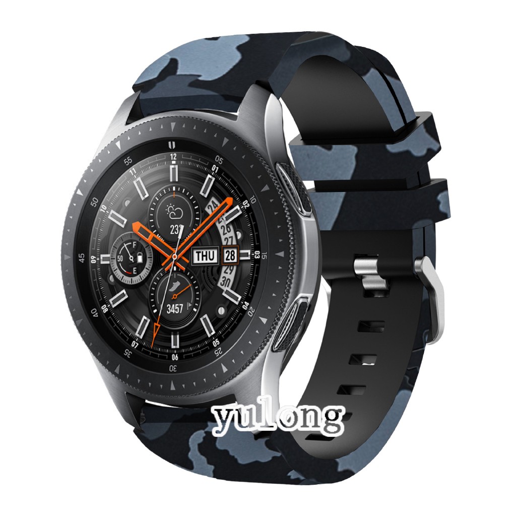Dây đeo bằng silicone màu camo 46mm thích hợp cho đồng hồ samsung galaxy watch