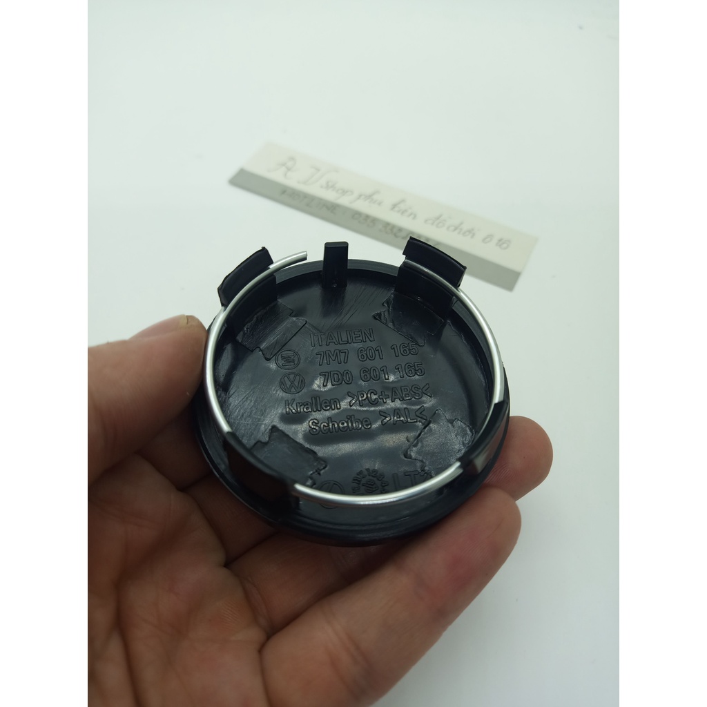 Logo chụp mâm, ốp lazang bánh xe ô tô Volkswagen Đường kính 63mm