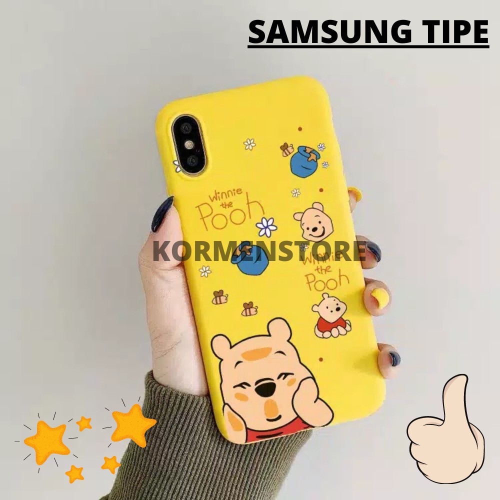 Ốp Điện Thoại Mềm Hình Gấu Pooh Màu Vàng Cho Samsung A3 A5 A7 2016 2017 J4 J6 J8 2018 A5 A6 A7 A8 2018