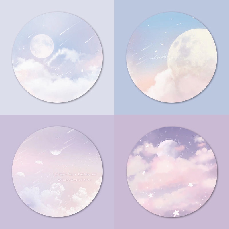 Tấm Lót Chuột Và Bàn Phím Chống Trượt Hình Tròn Họa Tiết Hoạt Hình Dễ Thương