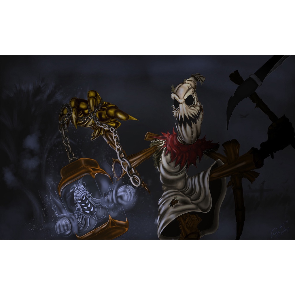 Poster A3, A4, A5 dán tường League of Legends, decal trang trí có keo FIDDLESTICKS - Mẫu 2, nhận in theo yêu cầu