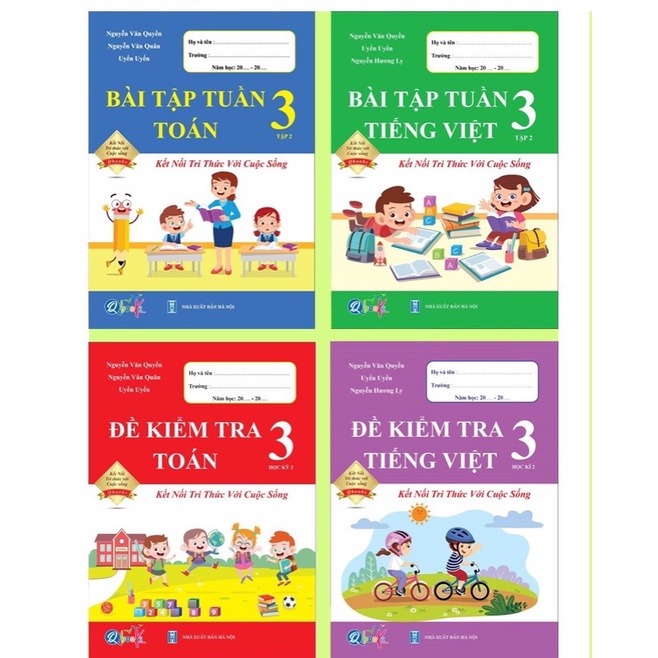 Sách - Combo Bài Tập Tuần và Đề Kiểm Tra Toán và Tiếng Việt lớp 3 - Kết Nối Tri Thức Với Cuộc Sống - Học Kì 2