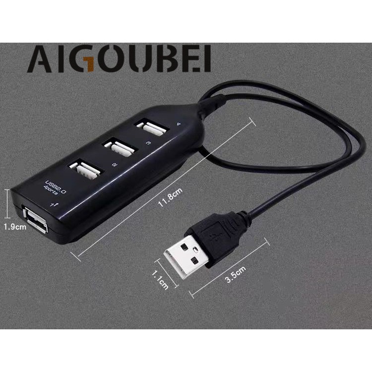 3 cổng USB 2.0 HUB Với chỉ báo màu xanh Bộ chia tách máy tính tốc độ cao Khe cắm chuyển đổi Ổ cắm máy tính xách tay Đa giao diện Đa chức năng