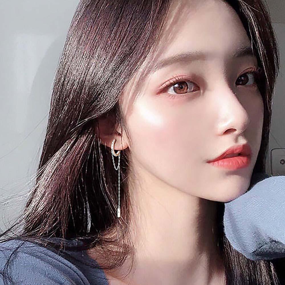 Khuyên Tai Vòng Tròn Phối Tua Rua Dài Đơn Giản Thời Trang Hip hop