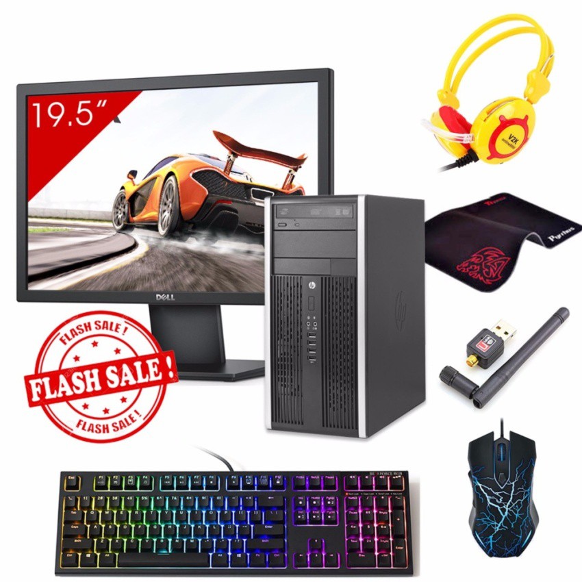 Combo PC Doanh Nghiệp HP 6300 Pro MT + Màn hình Dell 19.5inch (Core I5 3470, Ram 8GB, SSD 240GB, HDD 4TB) + Quà Tặng