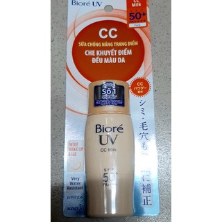 kem chống nắng CHE PHỦ KHUYẾT ĐIỂM, LÀM ĐỀU MÀU DA Biore UV Color Control CC Milk 30ml