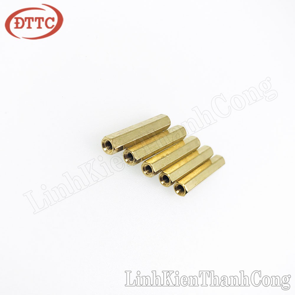 Cọc đồng M3 ren 3mm 2 đầu cái cao 5mm 6mm 8mm 10mm 12mm 15mm 20mm 25mm 30mm 35mm