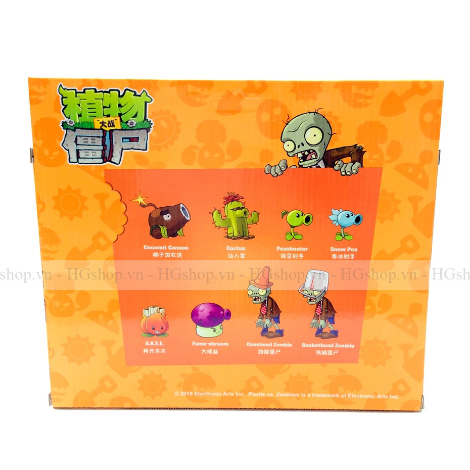 Đồ chơi trẻ em mô hình zombie & hồ lô xanh da trời bắn bóng  - Hshop 686 - 1E - Hàng cao cấp - Plant VS Zombie